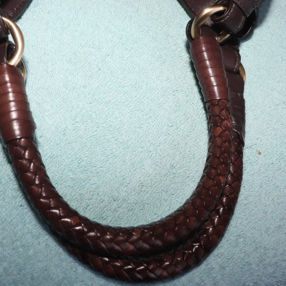 NWT COLE HAAN Genevieve Woven Triangle Hobo Shoulder Handbag Tote Silk Raffia - Picture 10 of 12